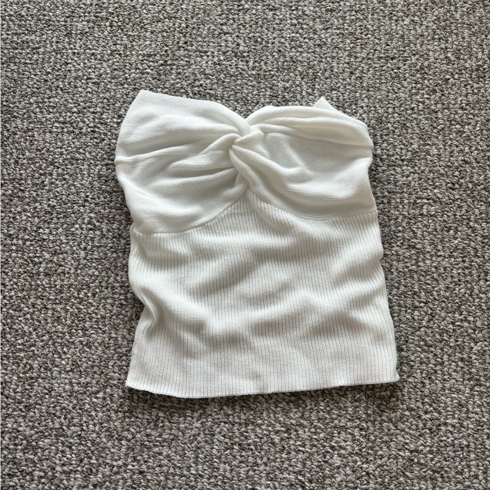 Amazon White Ribbed Crop Top